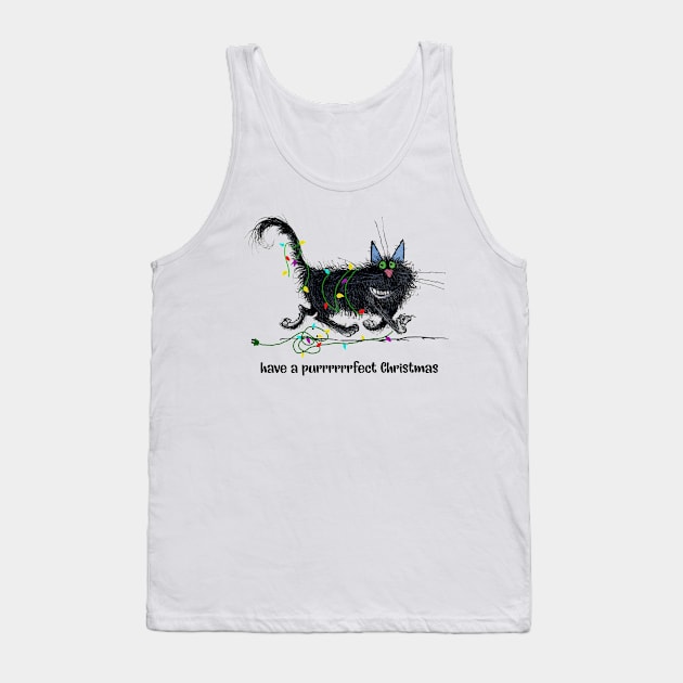 Have A Purrrrrrfect Christmas Tank Top by kimmygoderteart